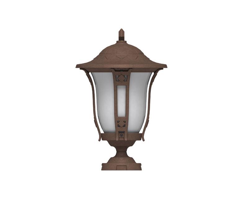 Palermo, Medium Fluorescent, aluminum, Pier Mount, linen glass, (1) 32W CFL, 120V